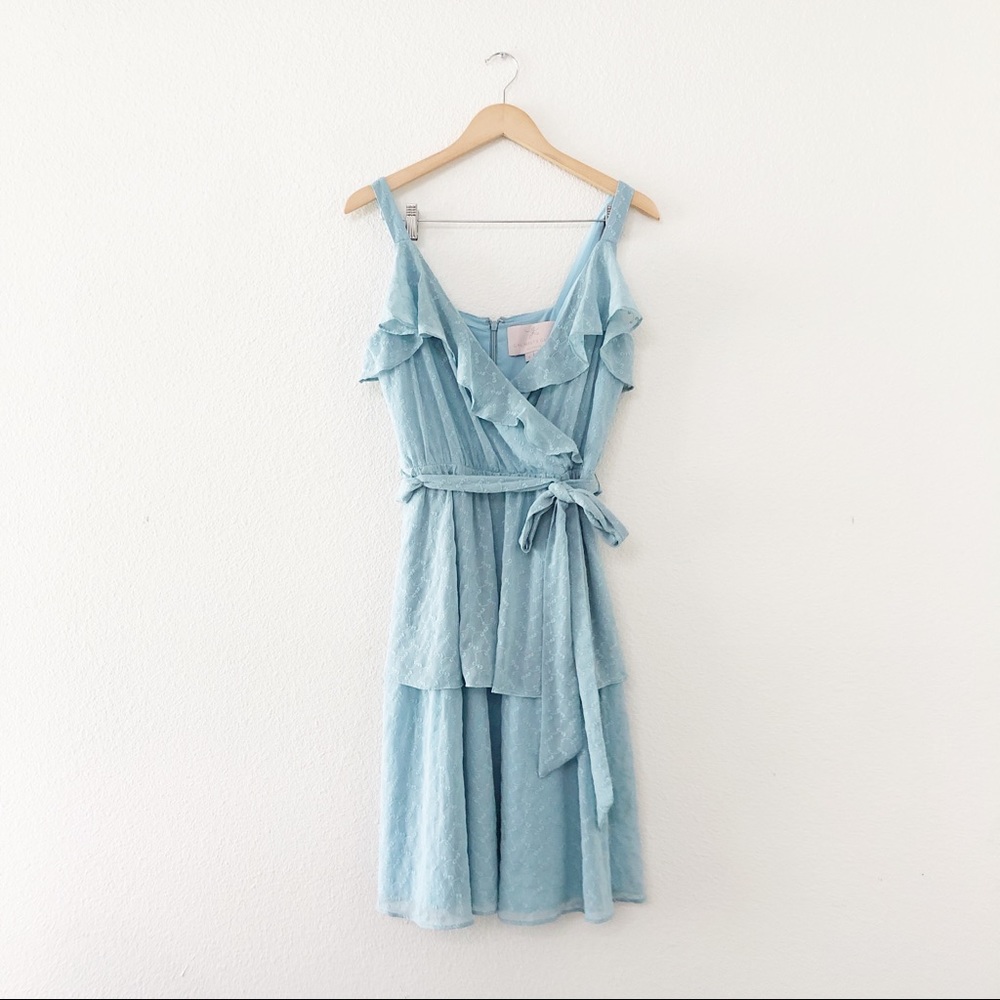 Gal Meets Glam Collection Blue Helena Ruffle Dress - Picture 4 of 12